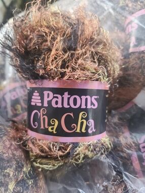 Patons ChaCha Eyelash Novelty Yarn - Multicolor Copper, Black, Gold Rare Tango